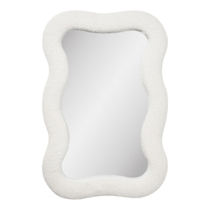 Specchio da parete Bosaro con cornice in teddy bianco 80x54 cm