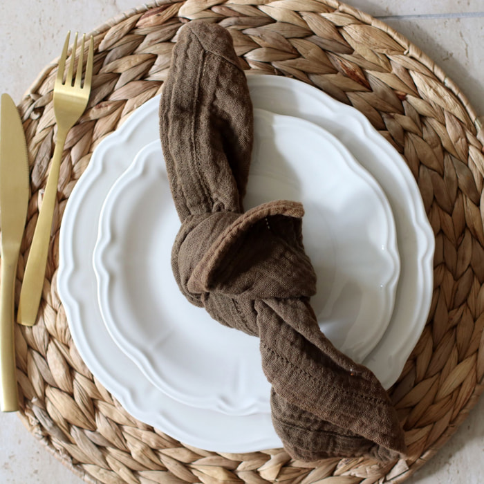 Lot de 6 assiettes à dessert en grès blanc 20cm CHARLOTTE