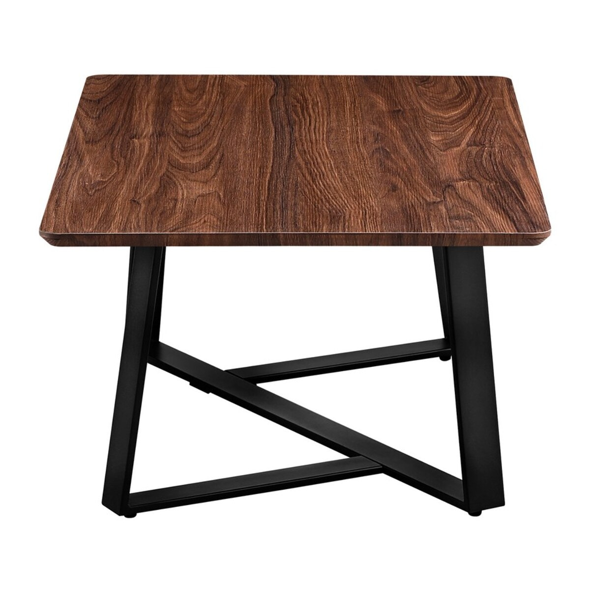 Tavolino basso da caffè con top color noce e gambe nere - Valencia