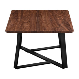 Tavolino basso da caffè con top color noce e gambe nere - Valencia