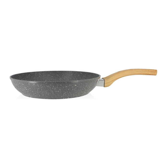 Poêle en aluminium effet pierre 28cm - tous feux CANNELLE