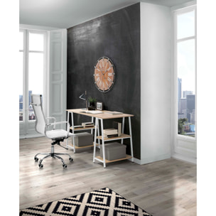 Escritorio Design roble y blanco 76x120x60 cm