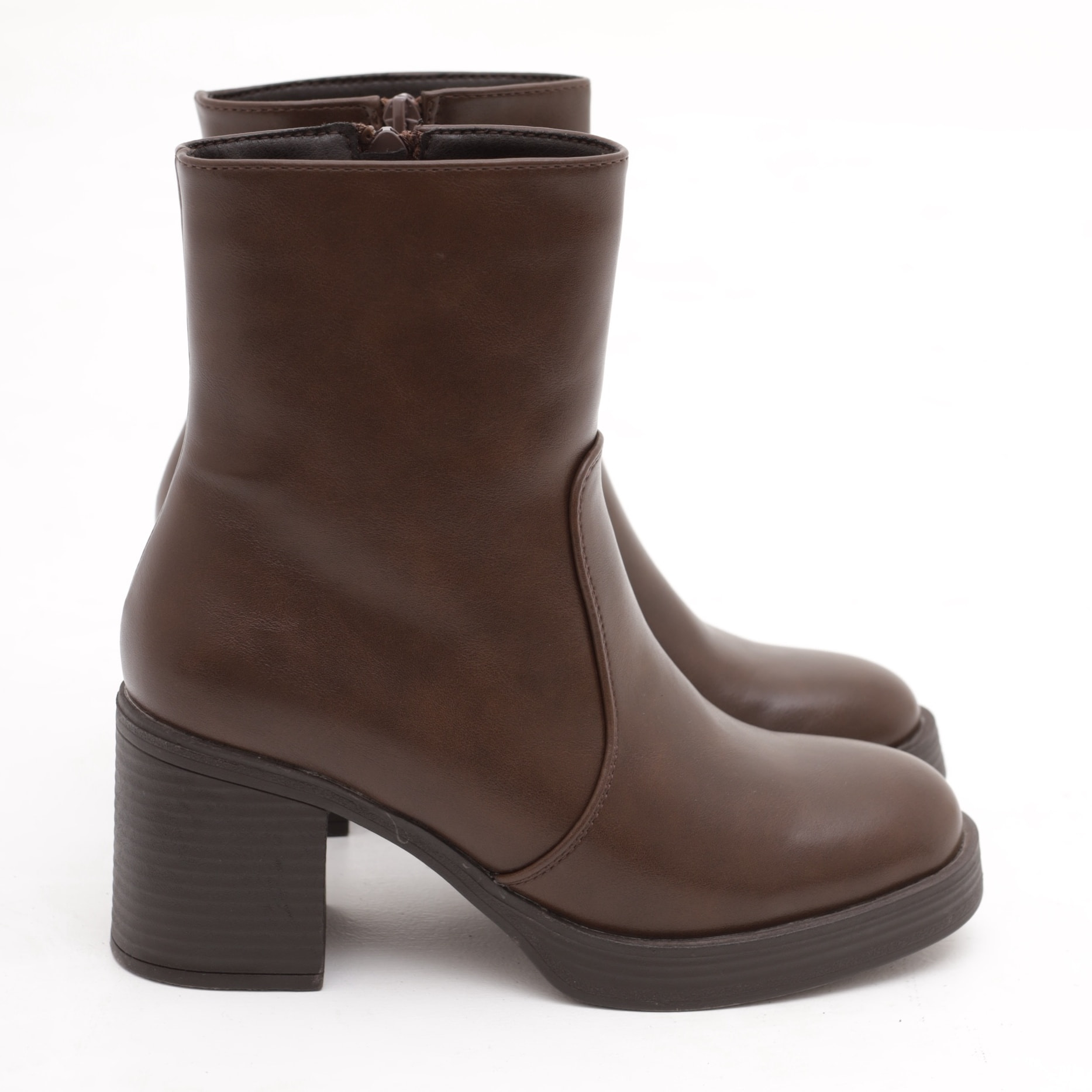 TRONCHETTO BASSO LISCIO MARRONE