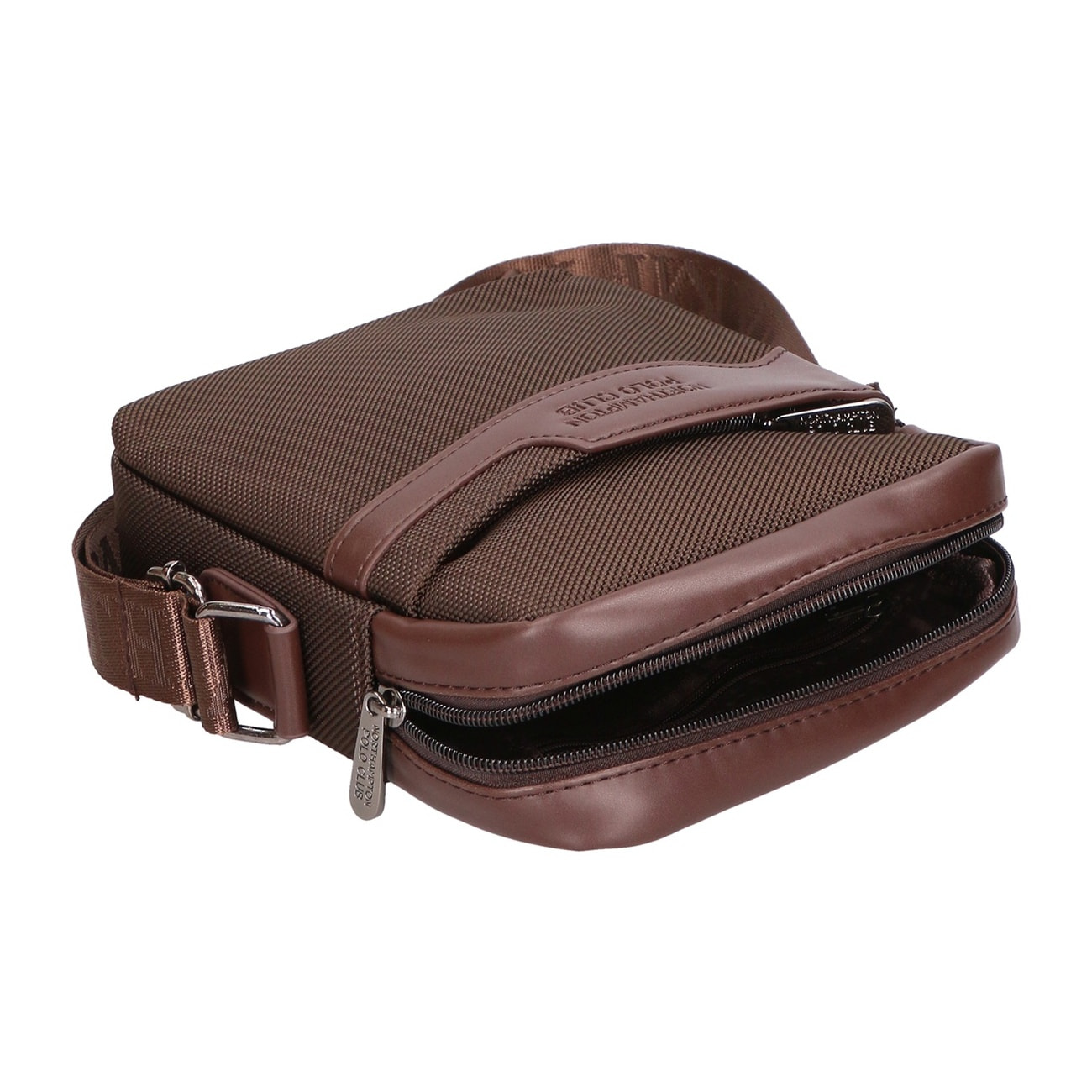 Borsa a tracolla uomo - Modello False - Pelle PU e Tessuto - 18.0 x 21.0 x 4.0 cm