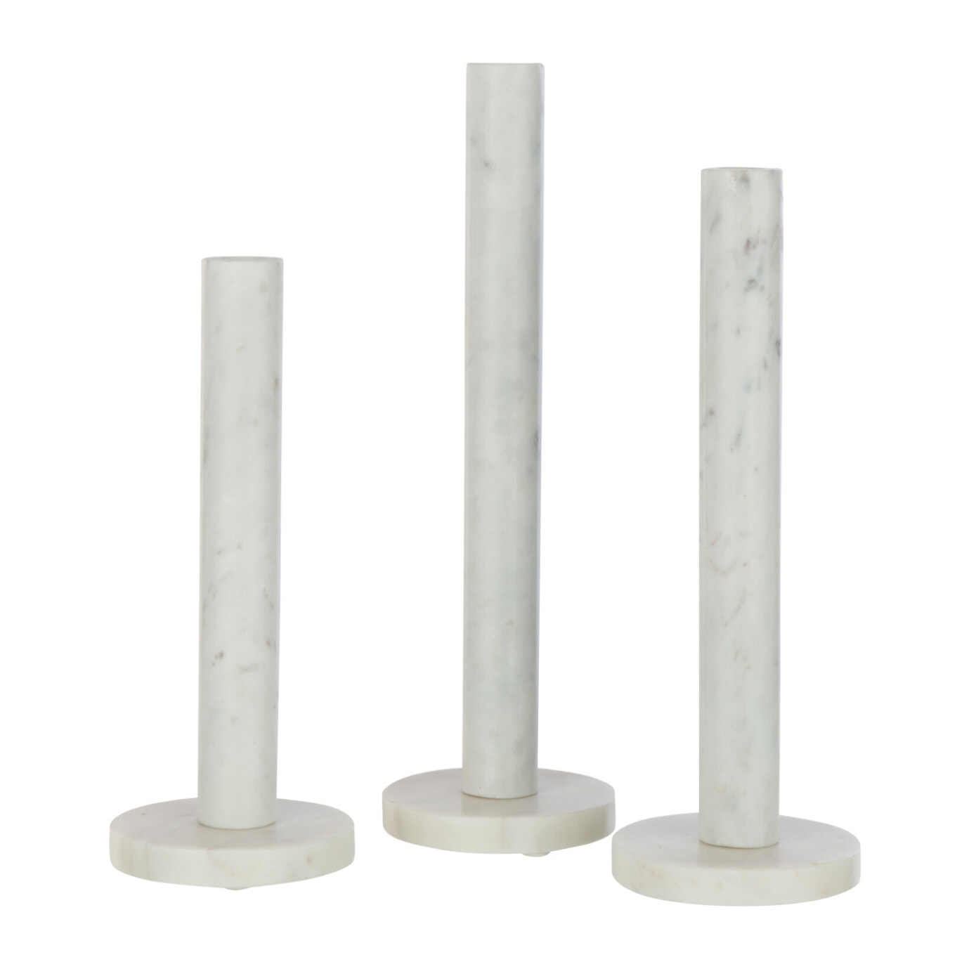 J-Line bougeoir Marbre - pierre - blanc - set de 3