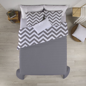 Pack colcha + 2 fundas de cojín WIDE LINE PIEDRA Nordic-Home