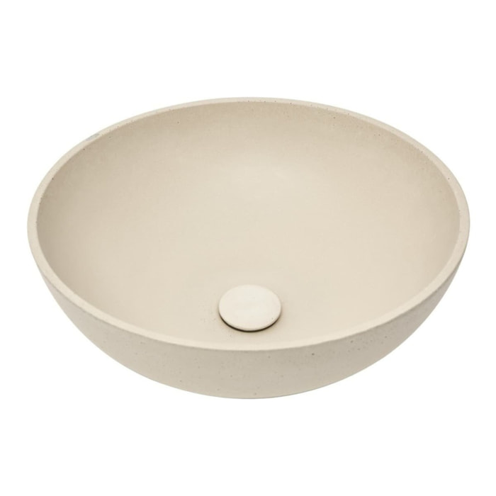 SAT Cemento lavabo 42x42 cm sable mat sans trou pour mélangeur, sans trop-plein CEM4242P