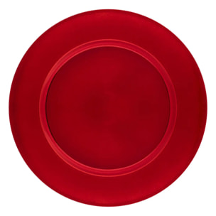 Assiette de présentation lisse rouge