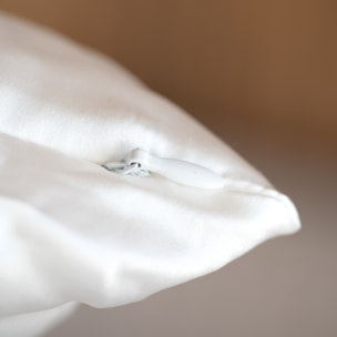 Taie d’oreiller en soie anti frisotti et anti-âge - Blanc