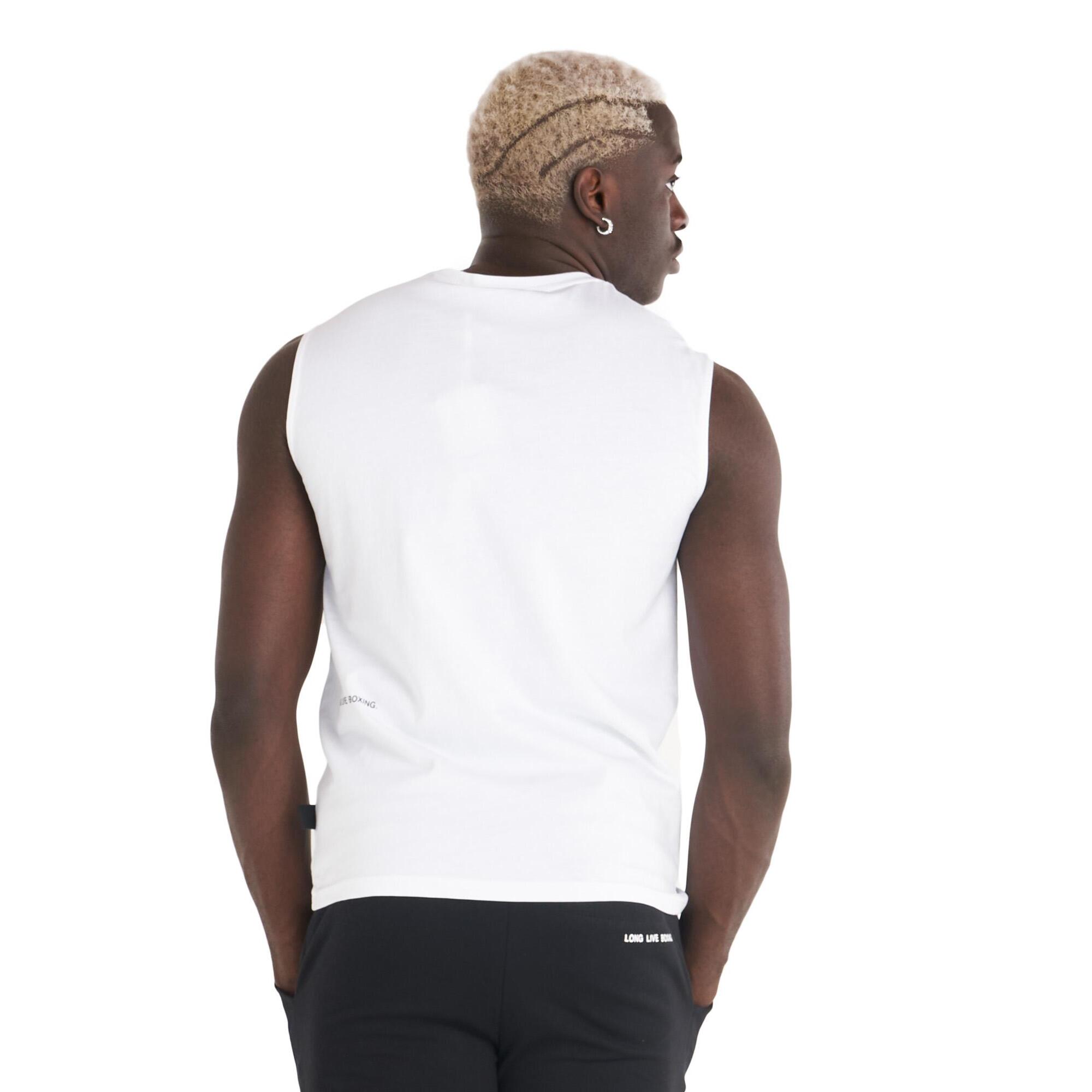 T-shirt smanicata in cotone organico da uomo Minimal