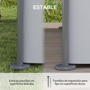 Cenador para Jardín 4x3 m Pérgola de Jardín Gazebo con Doble Techo Paredes Laterales Resistente al Agua Carpa para Exterior Terraza Patio Gris Oscuro