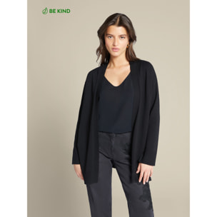 Elena Mirò - Cárdigan abierto por delante de viscosa ECOVERO™ - Negro