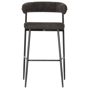 Lot de 2 tabourets de bar en tissu gris THEA