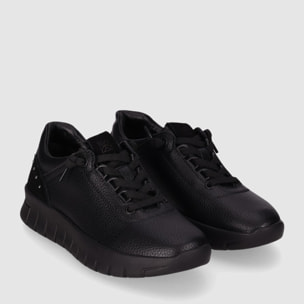 Zapatos de Piel - Negro - Tacón: Bajo