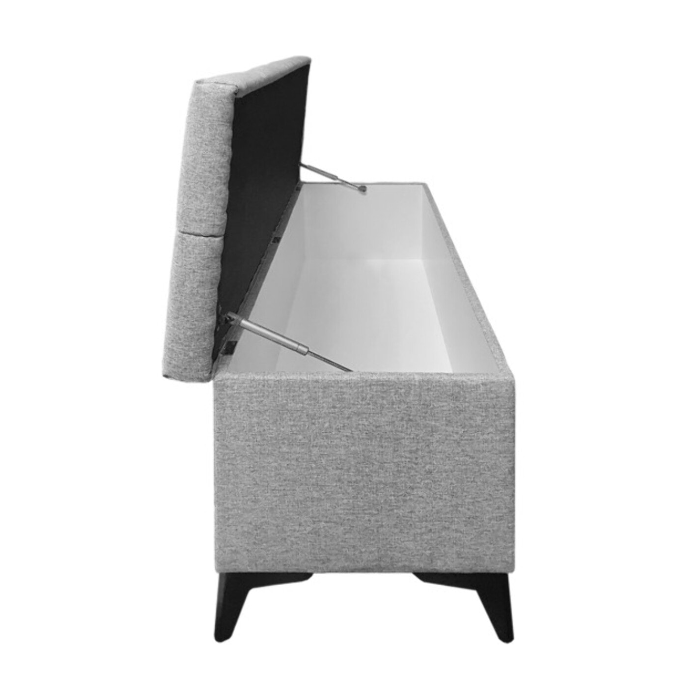 Banc de lit avec coffre de rangement en tissu gris - TRESSERVE
