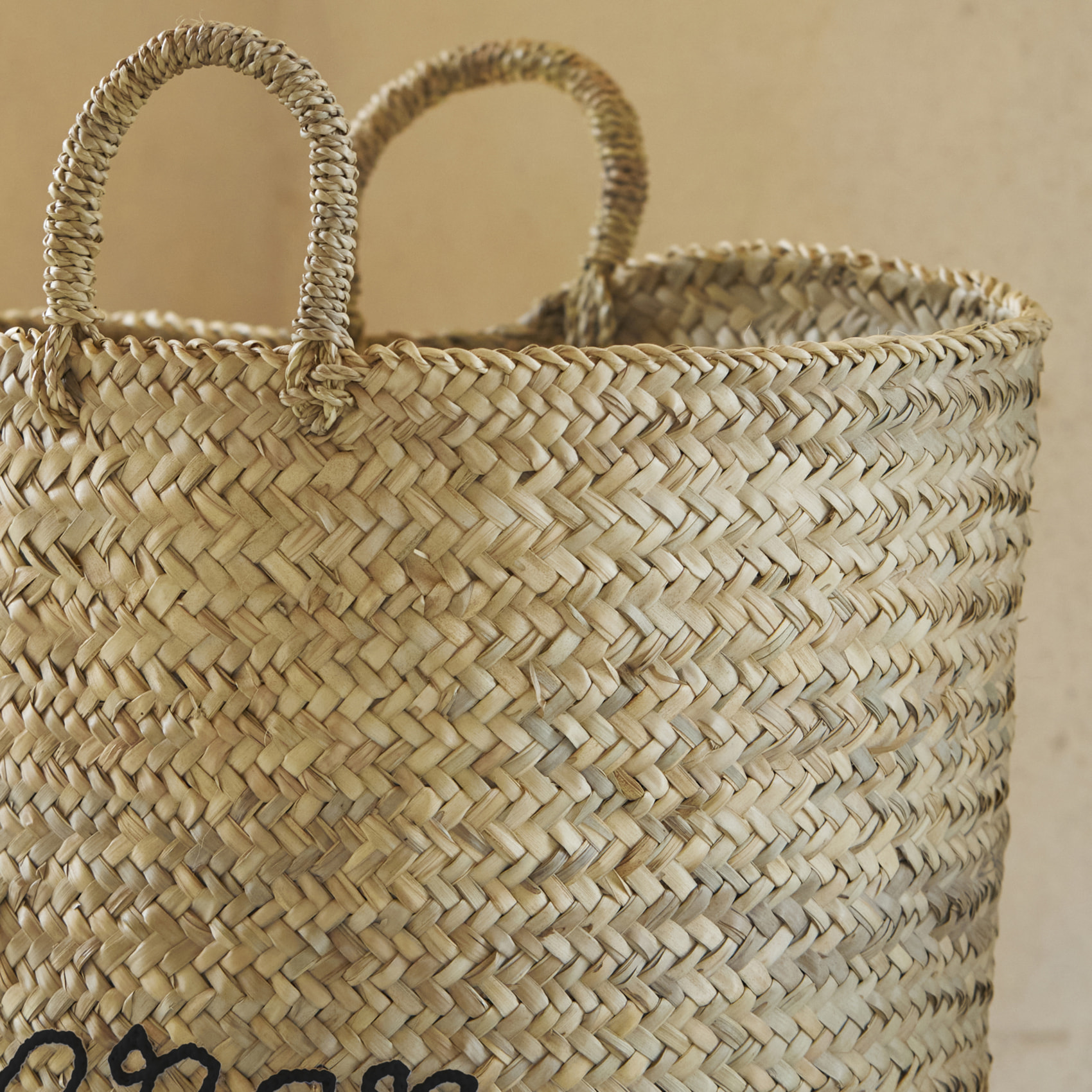 Grand panier naturel BAZAR XL - Noir