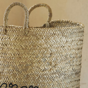 Grand panier naturel BAZAR XL - Noir