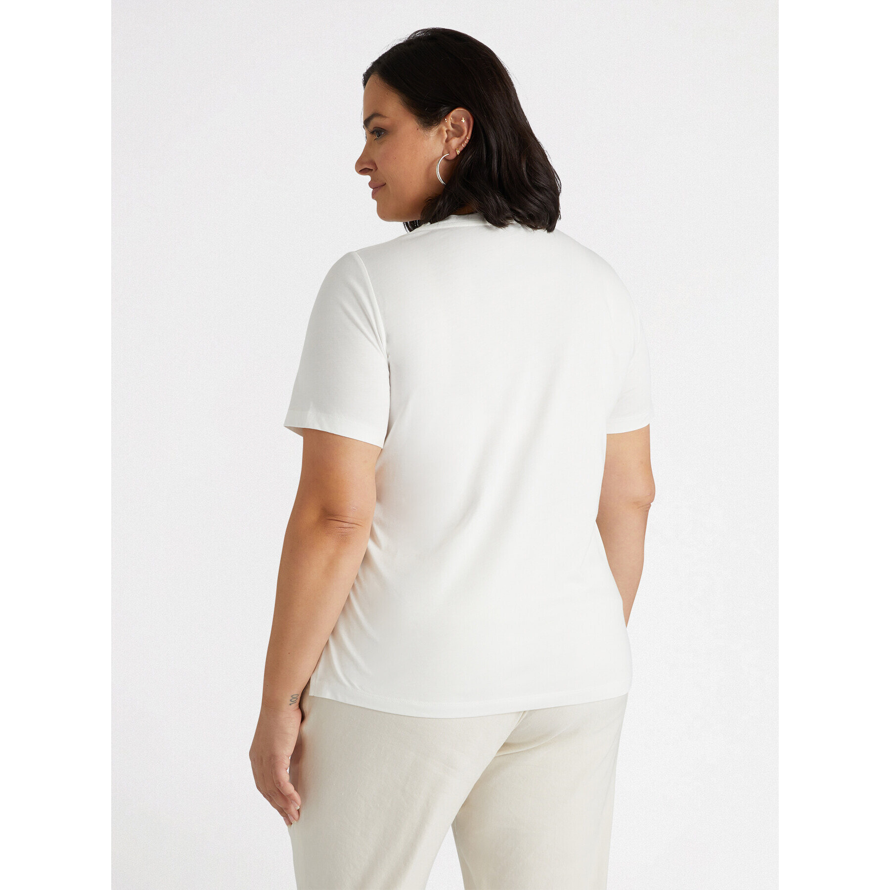 Fiorella Rubino - T-shirt con bordo applicato - Bianco