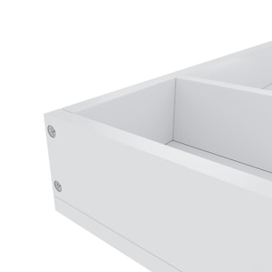 Fasciatoio Universale Per Cassettiera Piano Con Divisorio Rimovibile Angoli Arrotondati Pratico Salvaspazio Fissaggio Sicuro 80x74.5x8.5 Cm Bianco