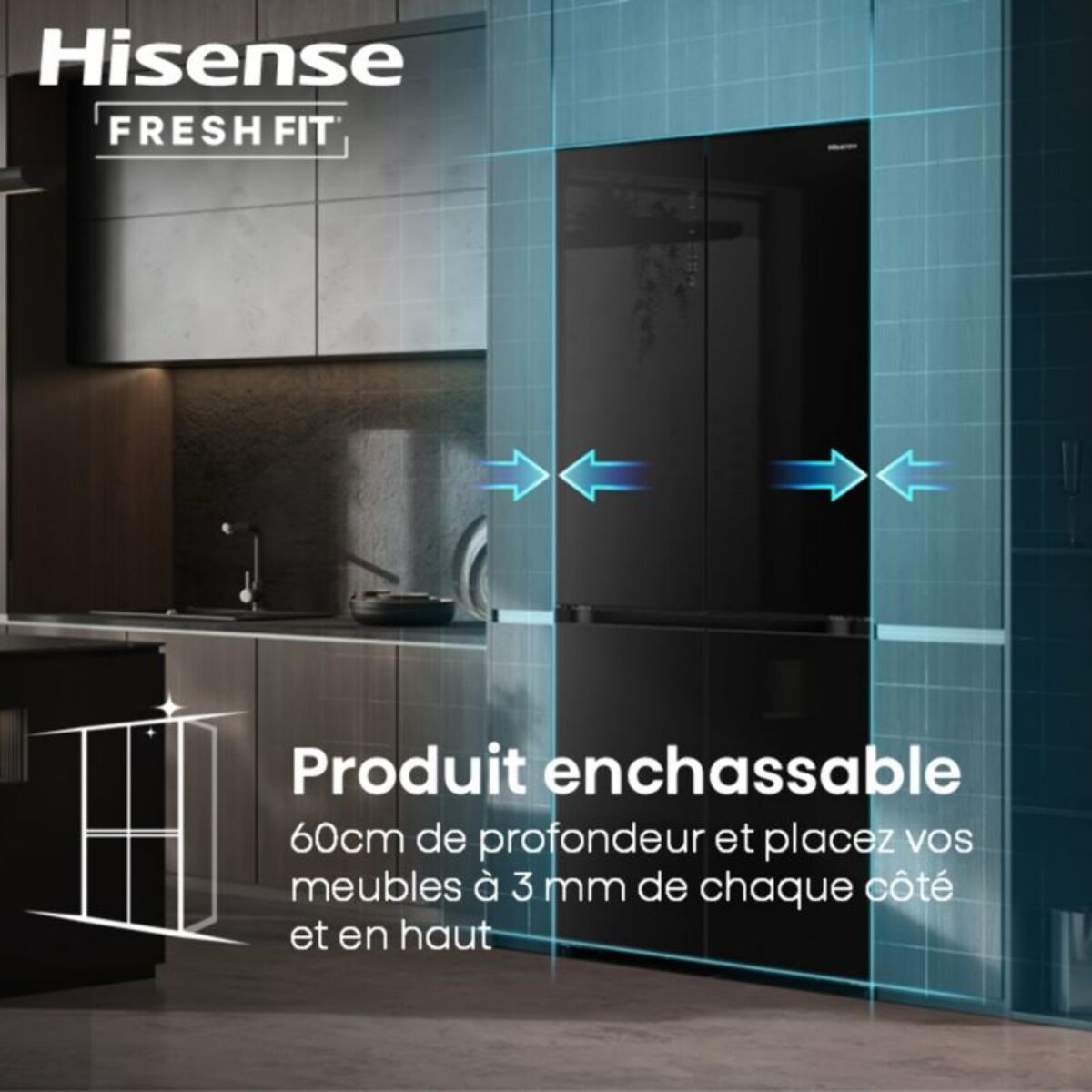 Réfrigérateur multi portes HISENSE RQ768N4GBE freshfit