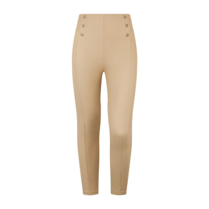 Pantaloni WR.UP 7/8 similpelle vita alta con bottoni deco
