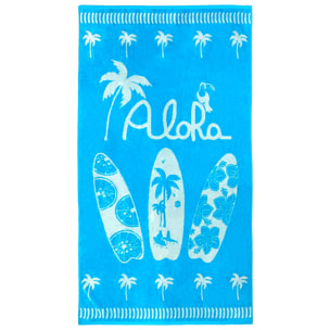 Serviette de plage éponge velours Jacquard - Prima - 90x170cm - 400g/m²