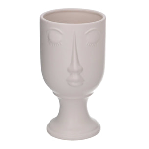 Portavaso in ceramica viso bianco cm12x11,2h21
