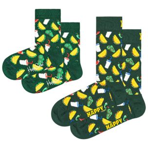 Set 2 pares de calcetines taco para niño y adulto