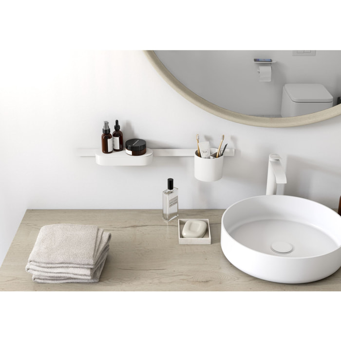 WallStoris Ensemble d'accessoires pour la salle de bains blanc mat