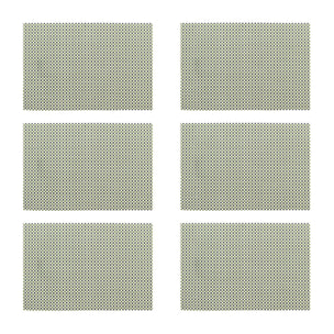 Lot de  6 sets de table tissé en PVC vert 45x30cm