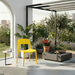 Set 4 Sedie Da Giardino In Polipropilene Impilabili Leggere E Resistenti Ideali Per Esterni Terrazze Giardini Bar Dehors Ristoranti Giallo