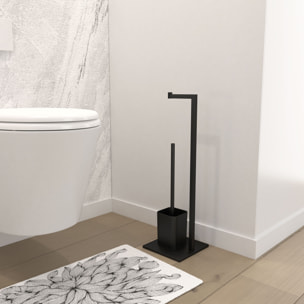 Brosse WC noir mat avec socle - CUBY WC
