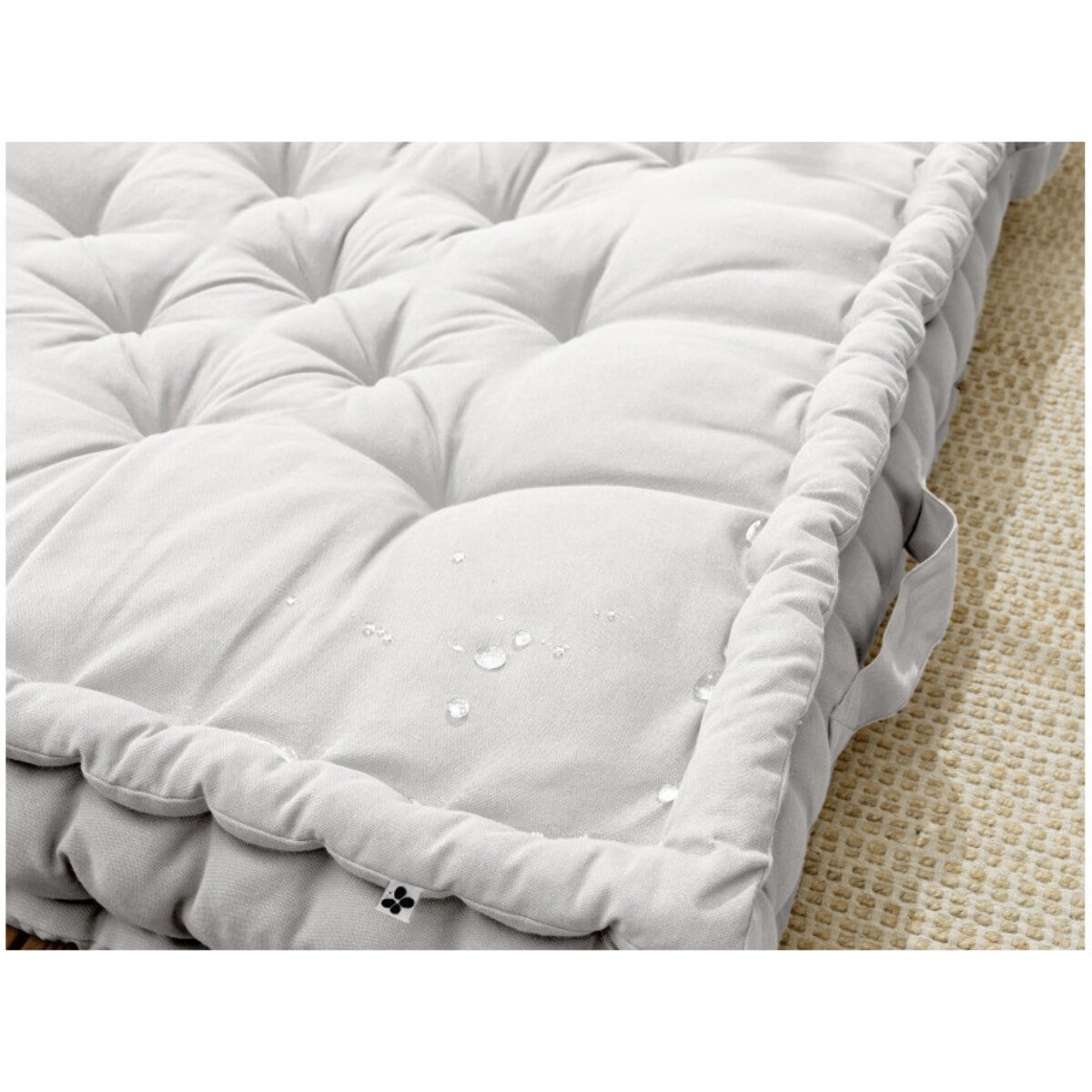 Coussin de sol 50 x 50 cm capitonné et matelassé en coton - KALA