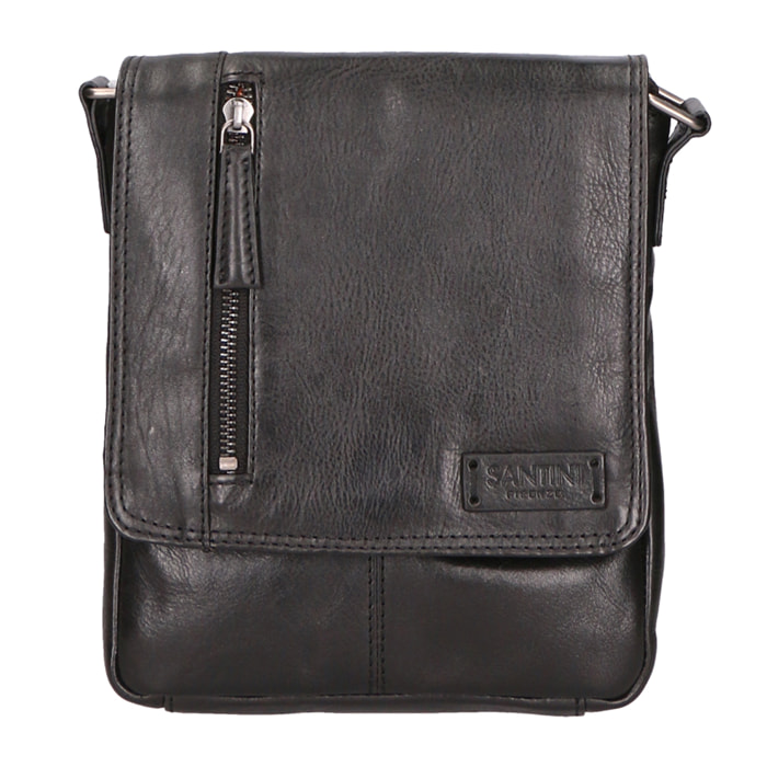Borsa a tracolla unisex In Vera pelle Made in Italy 19,5x23,8x3 cm