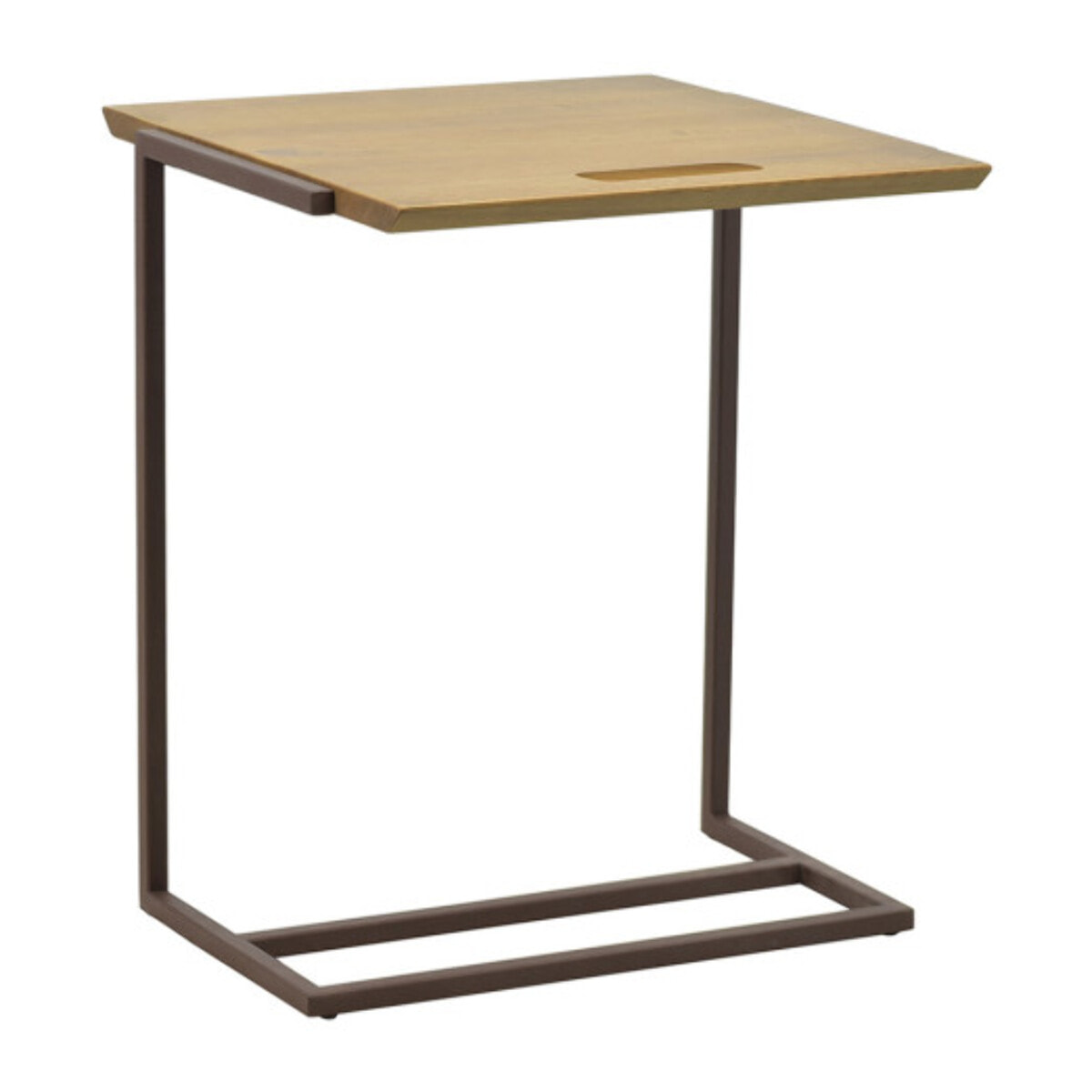 Table d'appoint bout de canapé plateau bois et pieds métal - NORDIK