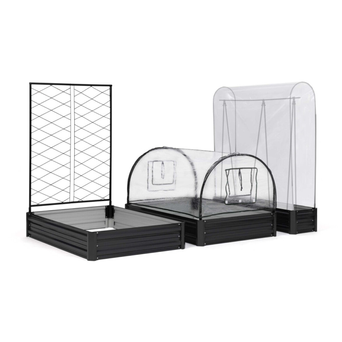 Carrés et serres de potager kit complet en métal