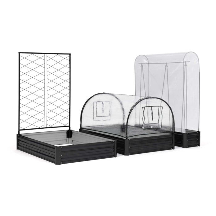 Carrés et serres de potager kit complet en métal