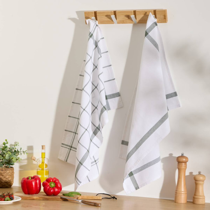 Torchons Tropical 45x70cm vert 2 pièces