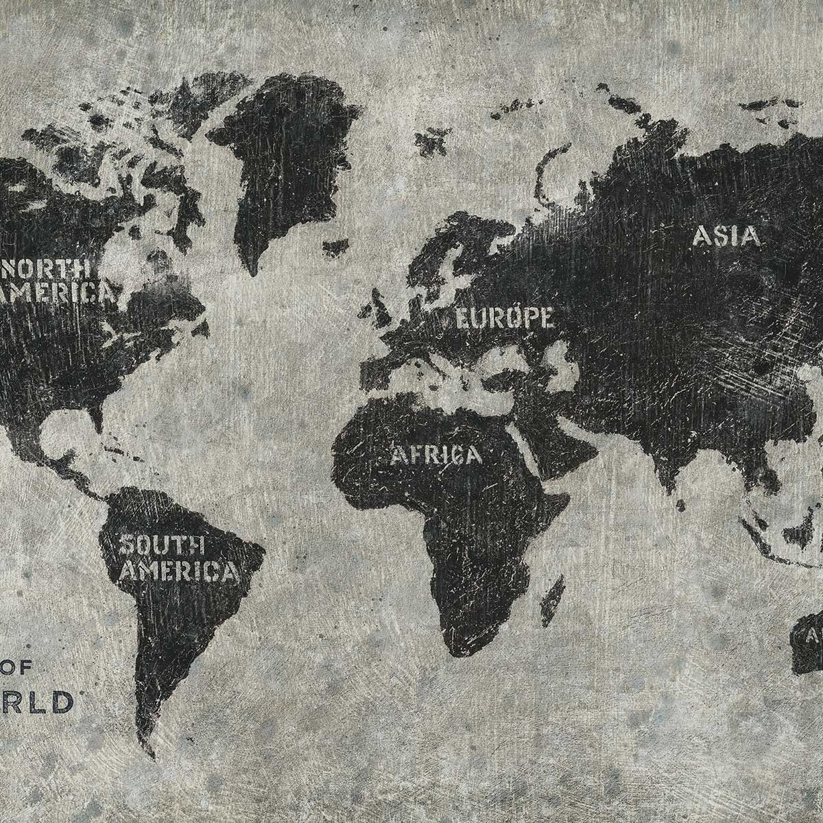 Affiche Carte du monde punky Affiche sous cadre noir