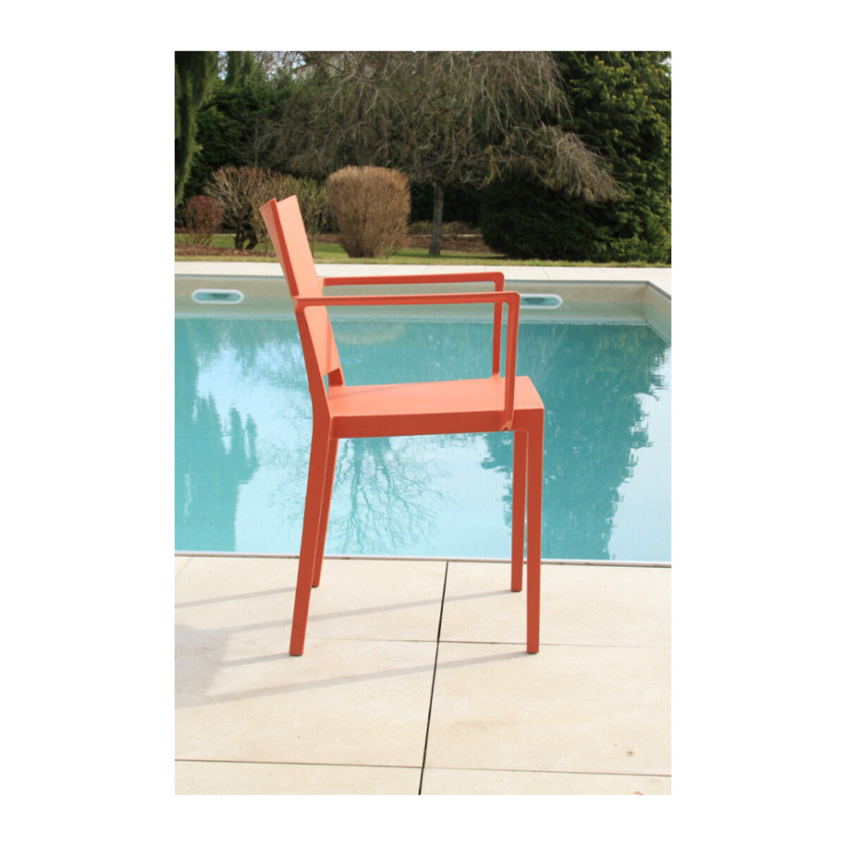 Ensemble table et chaises de jardin  - terracotta - GUETHAROS