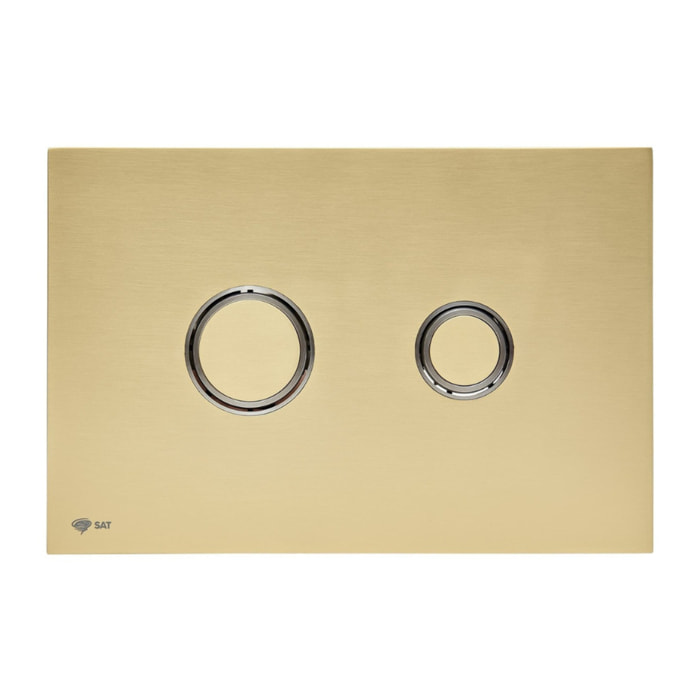 Plaque de commande double touche en acier inoxydable, traitement PVD, or mat (SATATBG)