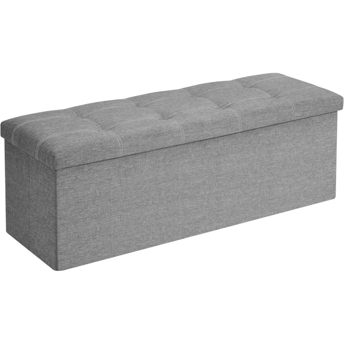 Panca contenitore pieghevole in tessuto grigio chiaro