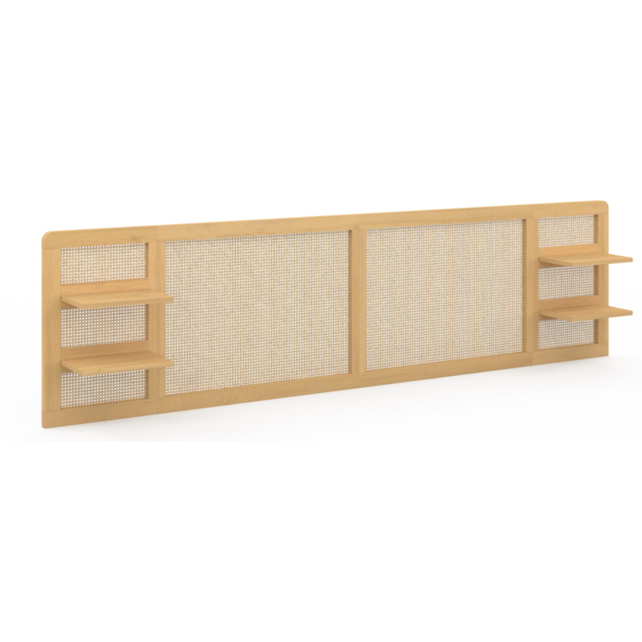 Tête de lit Eve en cannage avec étagères 240cm