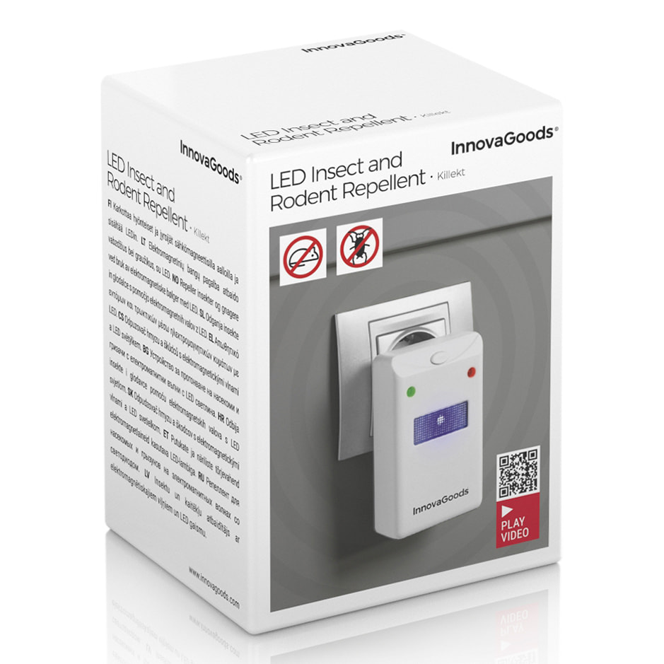 Repellente per Insetti e Roditori con LED Killekt - bianco - 6,5 x 9,8 x 6 cm