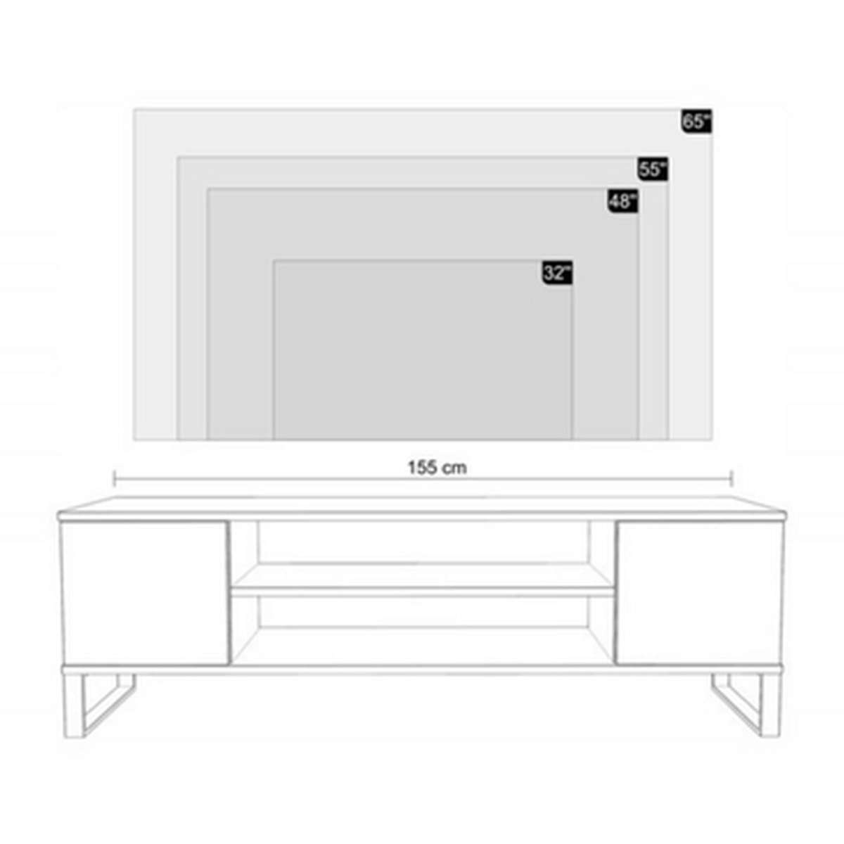 Mobile porta TV Focus in rovere artisan con gambe in metallo