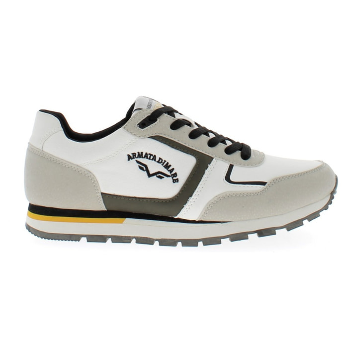 Armata di Mare Scarpe Uomo Sneakers Vintage Running con Soletta Rimovibile in Memory Foam AMU S25N761 Beige Off White