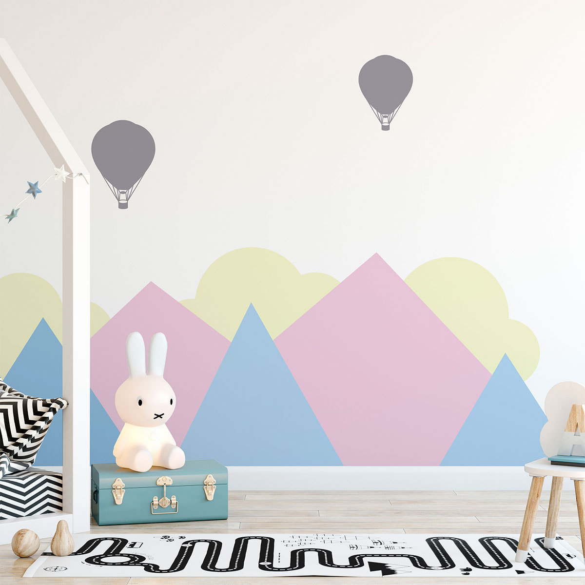 Stickers muraux enfants - Décoration chambre bébé - Autocollant Sticker mural géant enfant montagnes scandinaves GÖTEBORG