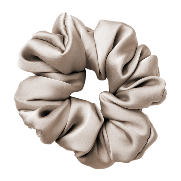 Scrunchies Elastico Capelli 100% Seta Tinta Unita Tortora