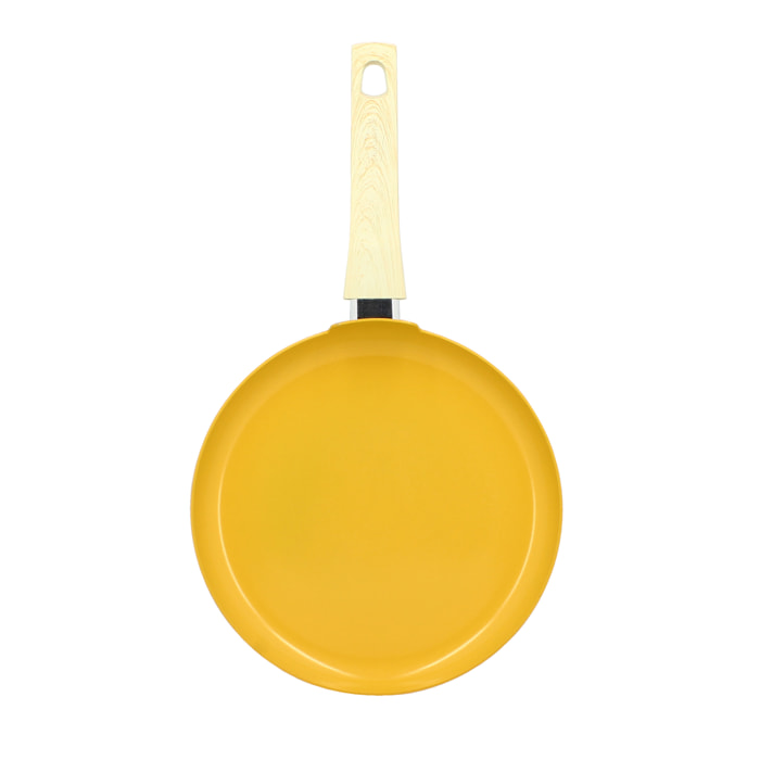 Crêpière 26cm avec revêtement céramique jaune - tous feux COLORAMA