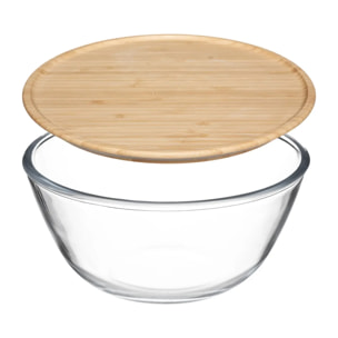 Saladier D23cm couvercle bambou
